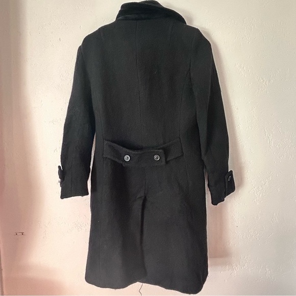 TED BAKER Womens Wool Mohair Blend Black Single Breasted Peacoat TB Size 4 US 8 - Picture 8 of 15